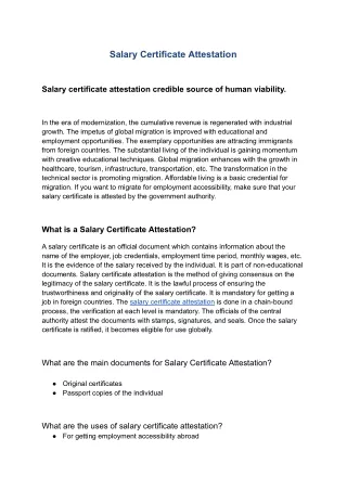Salary Certificate Attestation