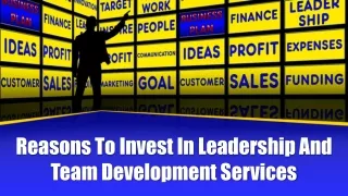 Reasons To Invest In Leadership And Team Development Services