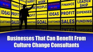 Businesses That Can Benefit From Culture Change Consultants