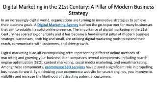 Digital Marketing in the 21st Century