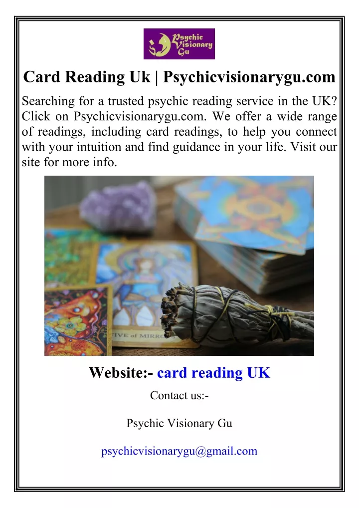 card reading uk psychicvisionarygu com