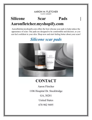 Silicone Scar Pads  Aaronfletcher.myshopify