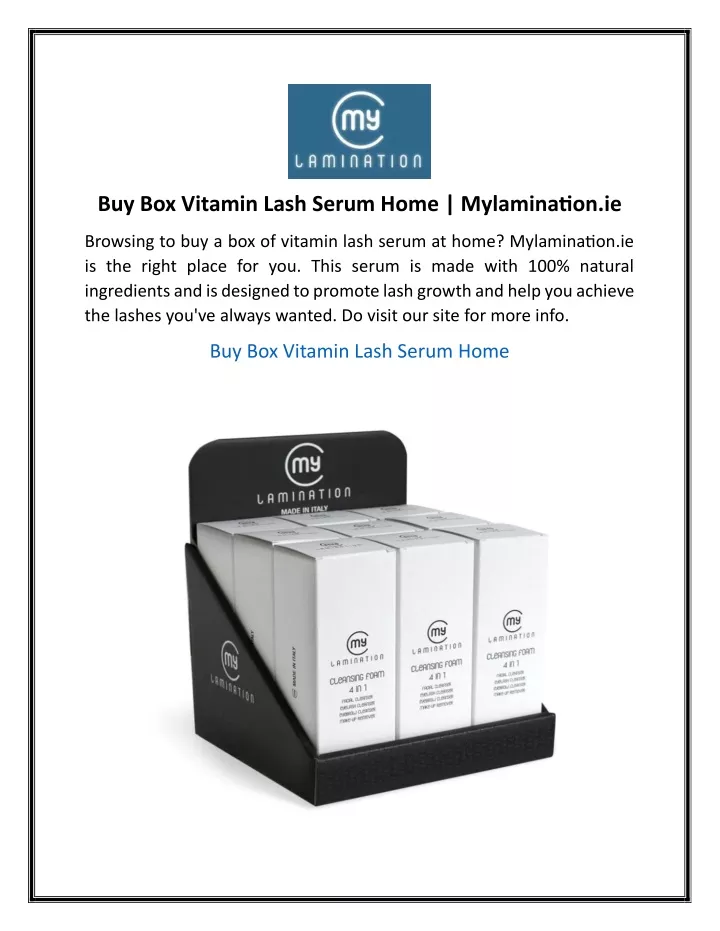 buy box vitamin lash serum home mylamination ie