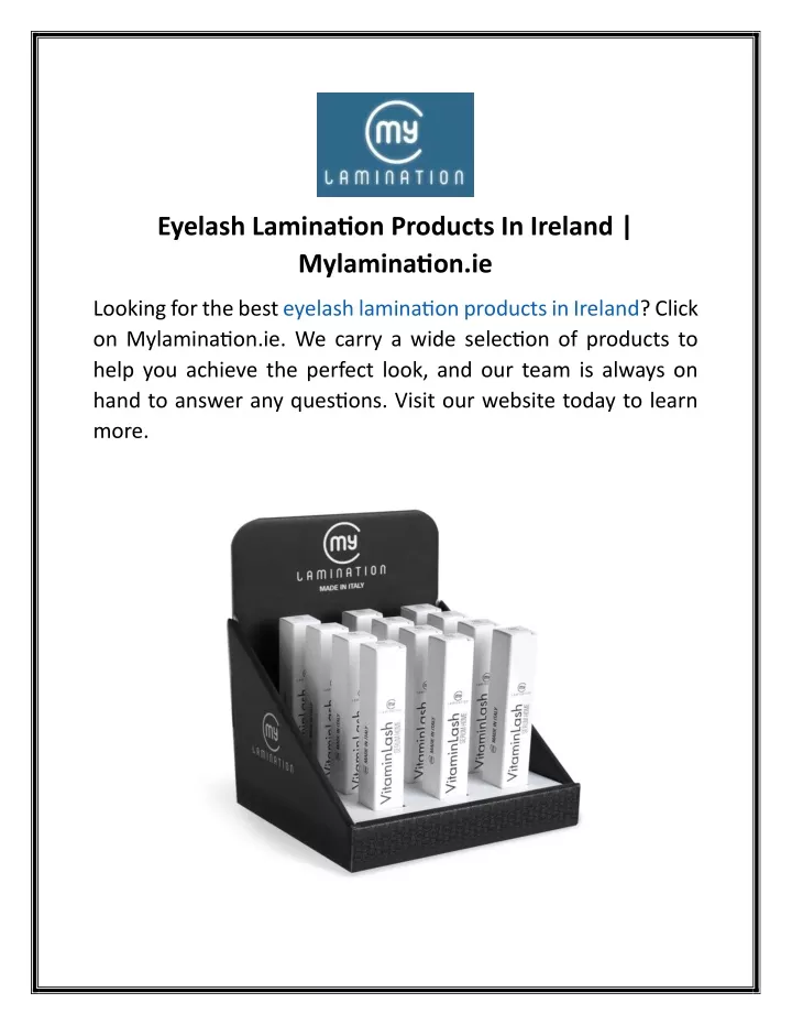 eyelash lamination products in ireland