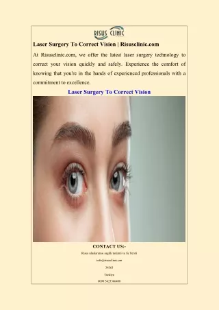 Laser Surgery To Correct Vision  Risusclinic.com