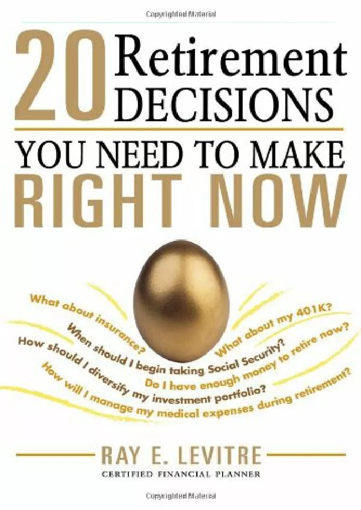 pdf download 20 retirement decisions you need