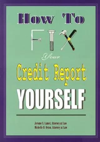 PDF/✔READ❤  How To Fix Your Credit Report Yourself