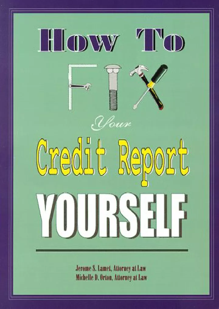 pdf read how to fix your credit report yourself