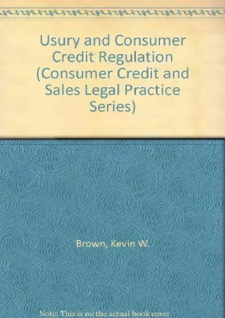 pdf read usury and consumer credit regulation