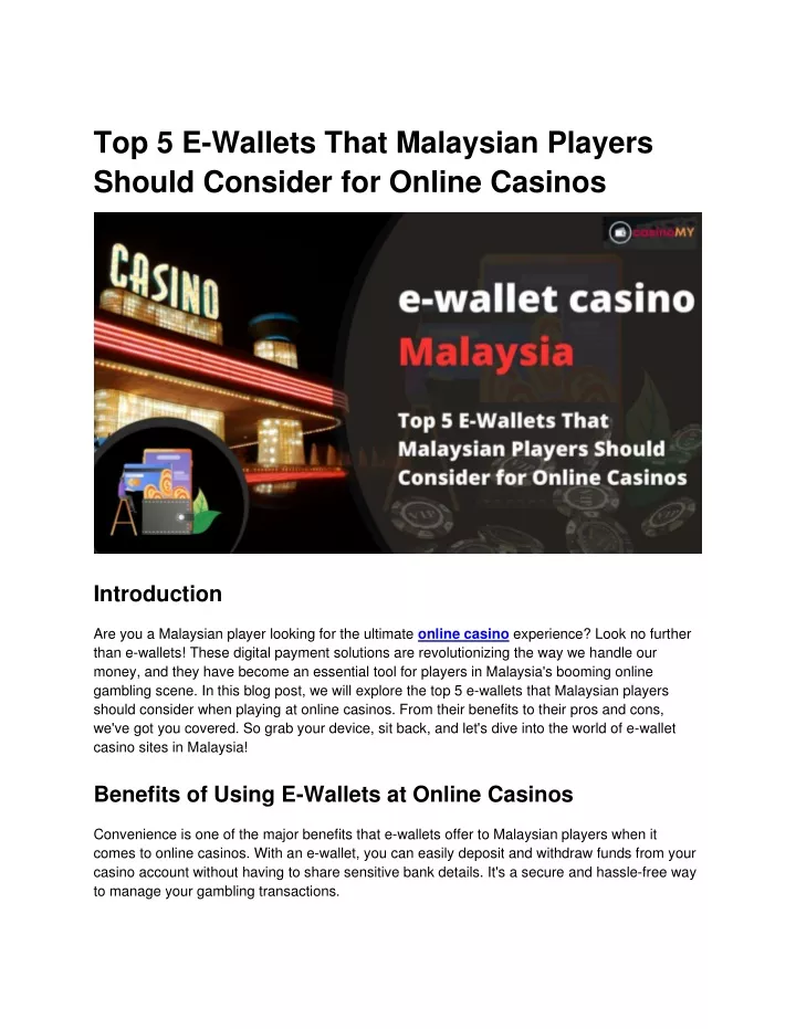 top 5 e wallets that malaysian players should