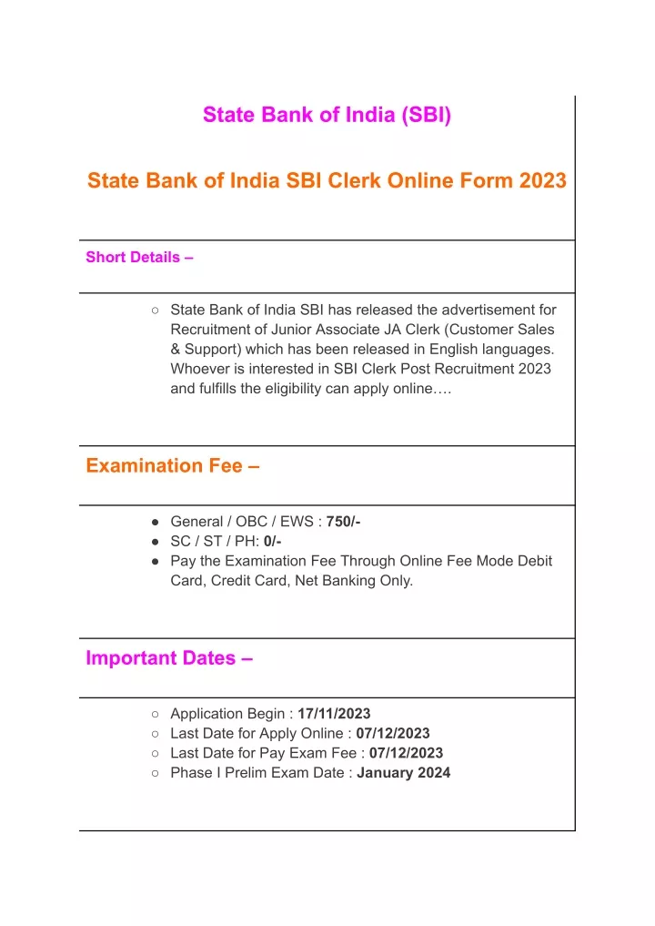 state bank of india sbi