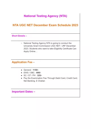 national testing agency nta