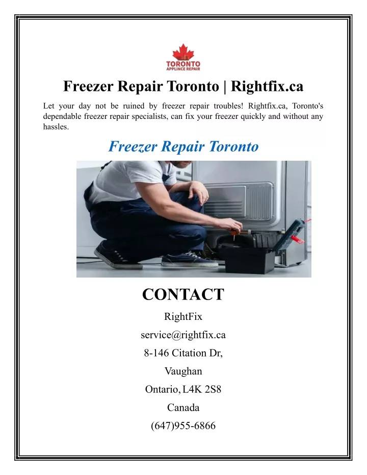 freezer repair toronto rightfix ca