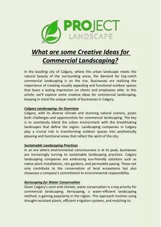 What are some Creative Ideas for Commercial Landscaping