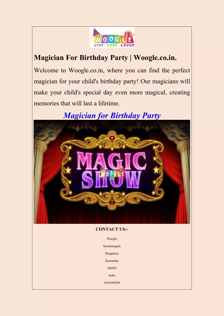 magician for birthday party woogle co in