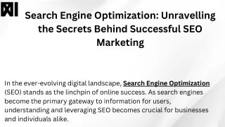 search engine optimization unravelling