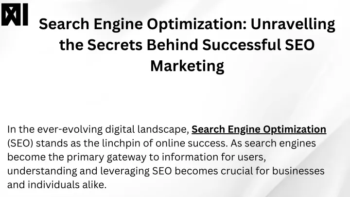 search engine optimization unravelling