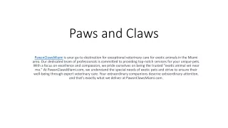 Paws and Claws