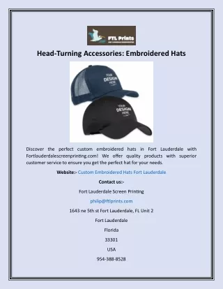 Head-Turning Accessories Embroidered Hats