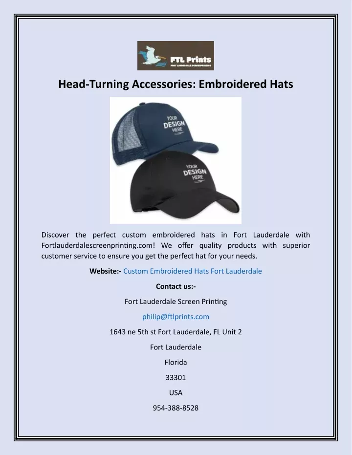 head turning accessories embroidered hats