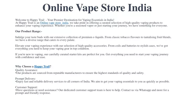 online vape store india