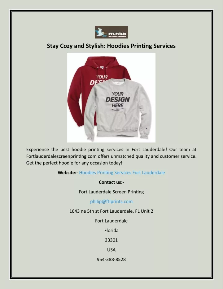 stay cozy and stylish hoodies printing services