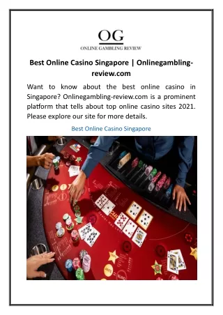 Best Online Casino Singapore Onlinegambling-review