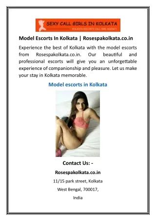 Model escorts in Kolkata