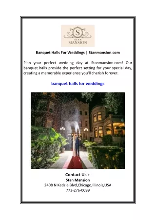 Banquet Halls For Weddings   Stanmansion.com.
