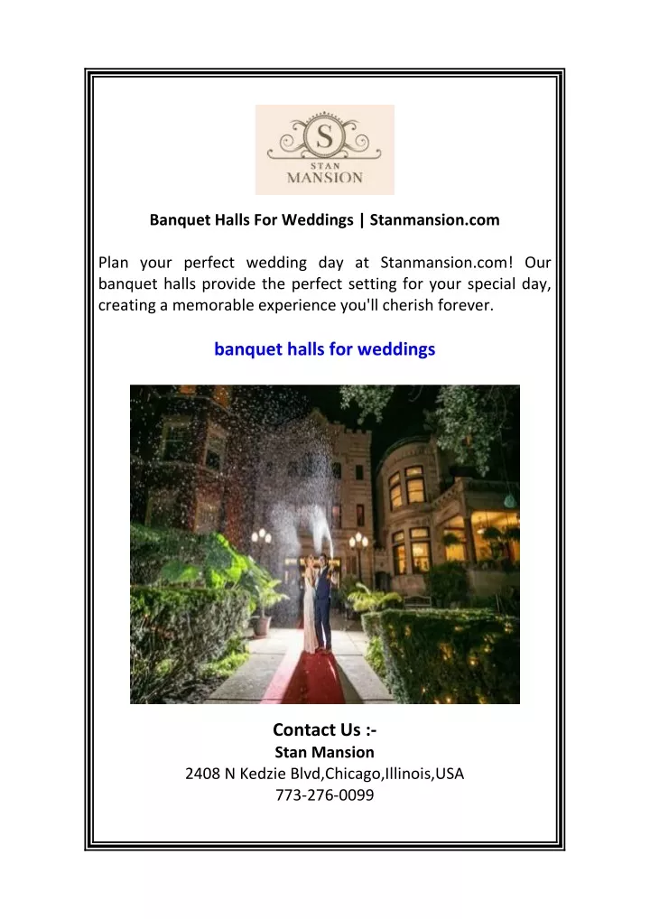 banquet halls for weddings stanmansion com