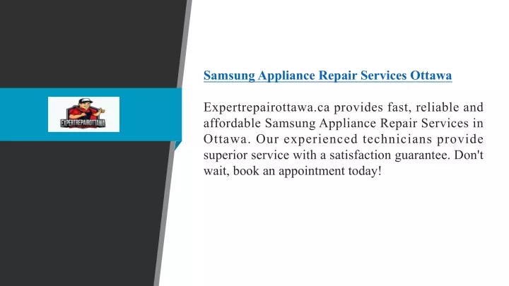 samsung appliance repair services ottawa