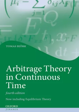 Download⚡️ Arbitrage Theory in Continuous Time (Oxford Finance Series)