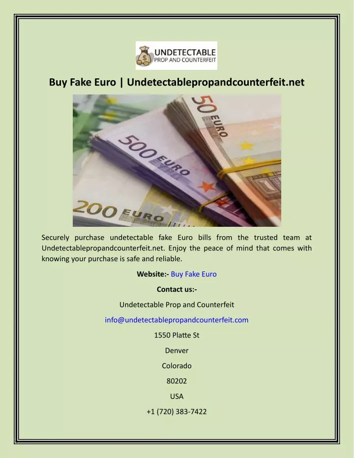 buy fake euro undetectablepropandcounterfeit net