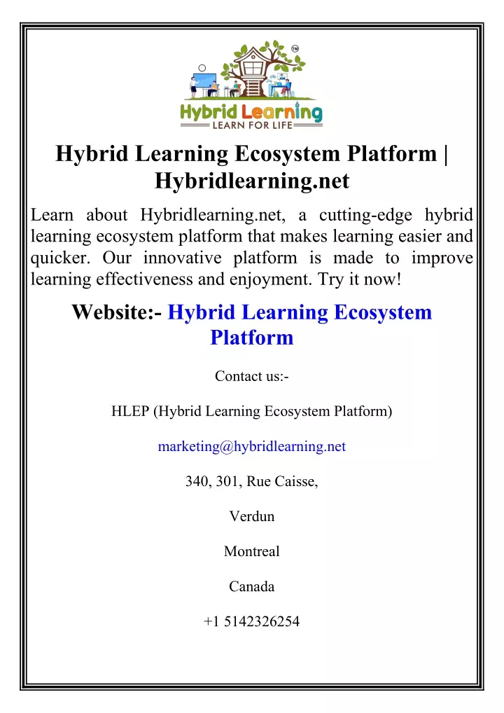 hybrid learning ecosystem platform hybridlearning