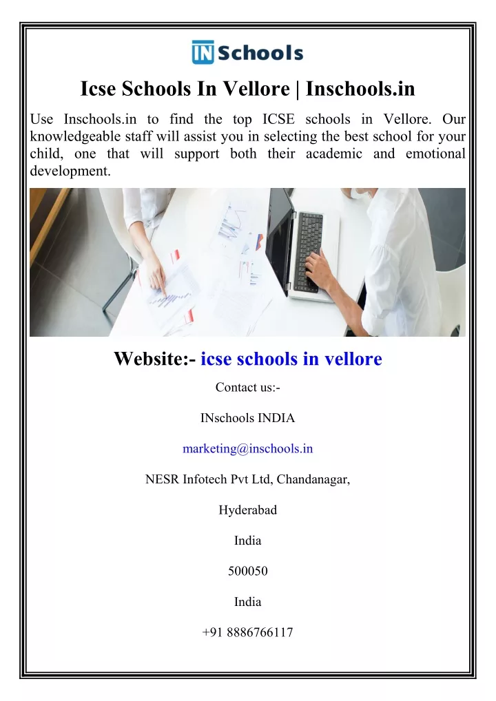 icse schools in vellore inschools in