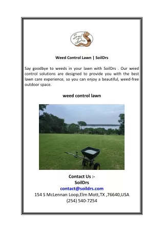 Weed Control Lawn   SoilDrs.