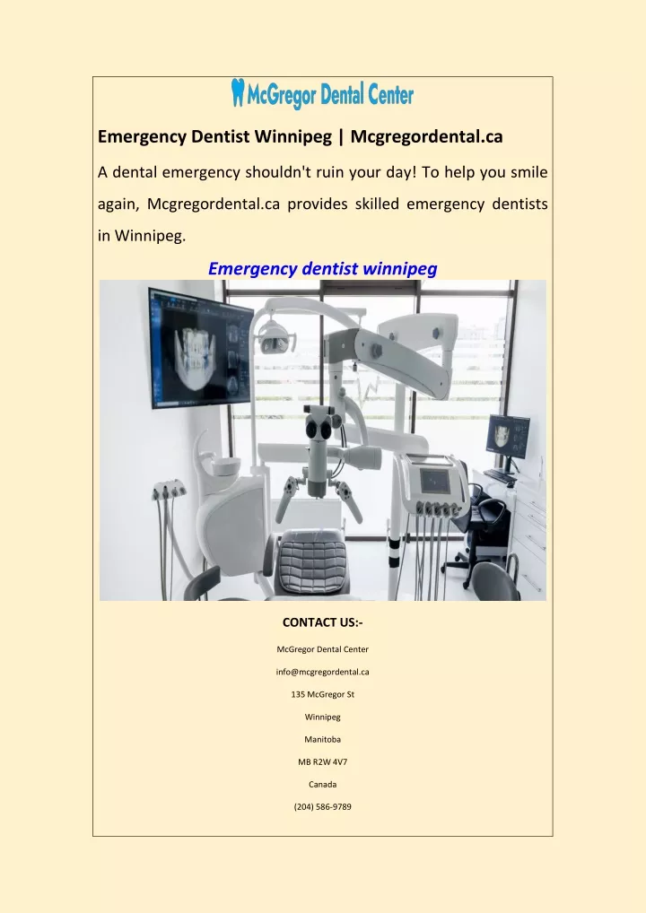 emergency dentist winnipeg mcgregordental ca