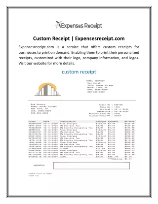 custom receipt expensesreceipt com