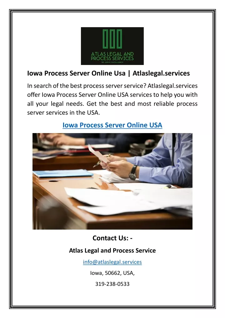 iowa process server online usa atlaslegal services