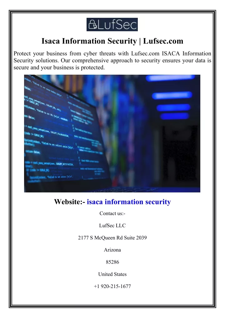 isaca information security lufsec com