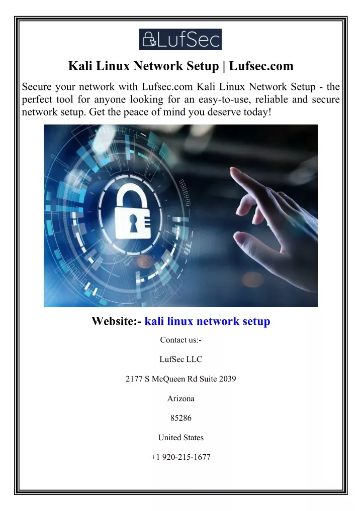 kali linux network setup lufsec com