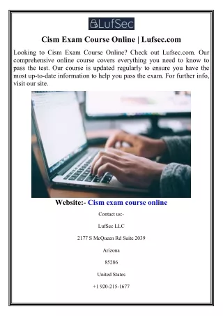 cism exam course online lufsec com