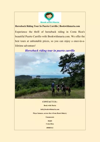 Horseback Riding Tour In Puerto Carrillo  Bookwithmaria.com