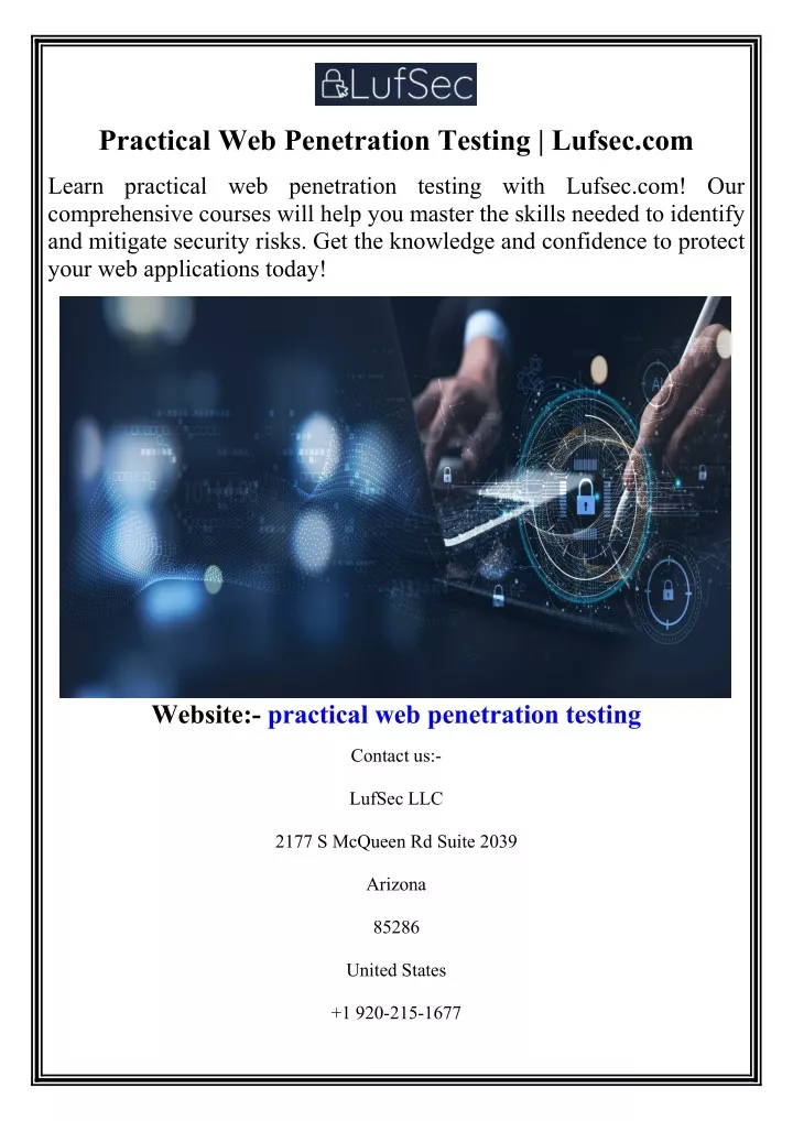 practical web penetration testing lufsec com