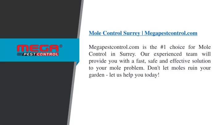 mole control surrey megapestcontrol