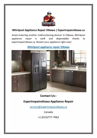 Whirlpool Appliance Repair Ottawa  Expertrepairottawa.ca