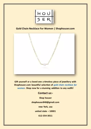 Gold Chain Necklace For Women | Shophouser.com