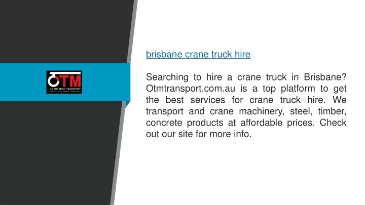 brisbane crane truck hire searching to hire