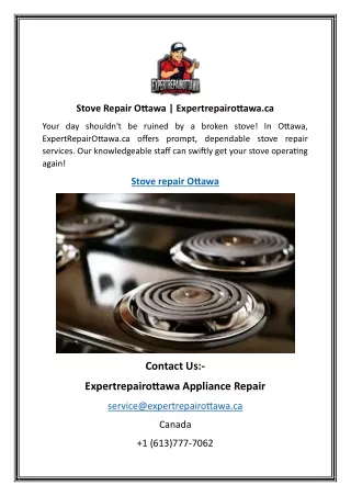 Stove Repair Ottawa  Expertrepairottawa.ca