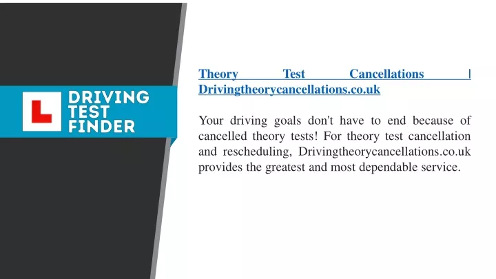 theory test cancellations
